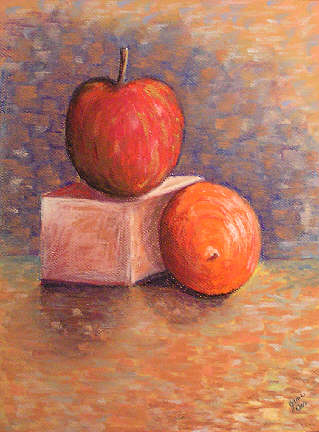 image=apple and orange 11x14 pastel